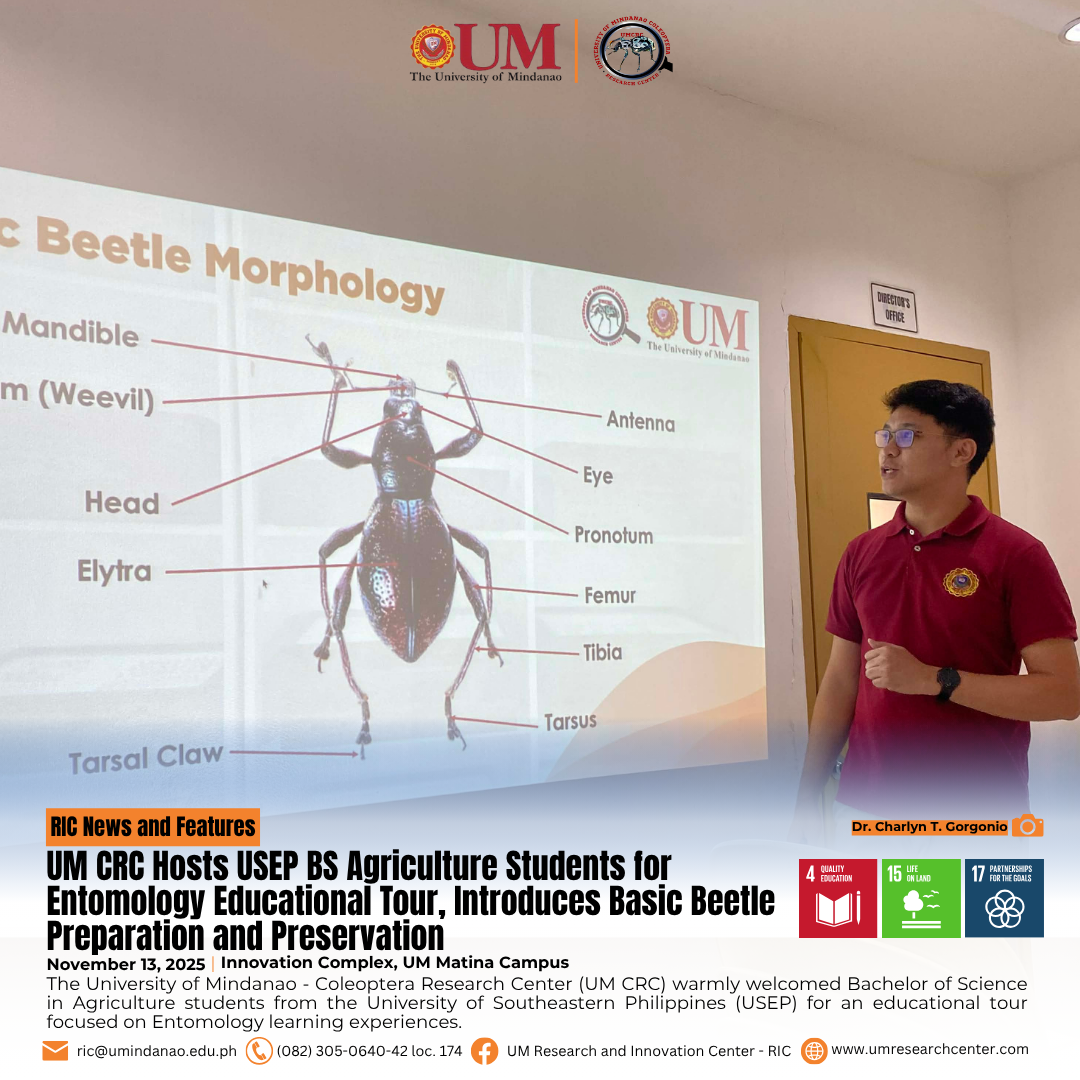 UM CRC Hosts USEP BS Agriculture Students for Entomology Educational Tour, Introduces Basic Beetle Preparation and Preservation